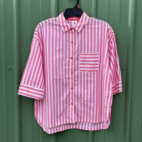 Silky Soft Woven ¾ Sleeve Notch Collar Top and Boxer Shorts Pajama Set Size S - Picture 2 of 10